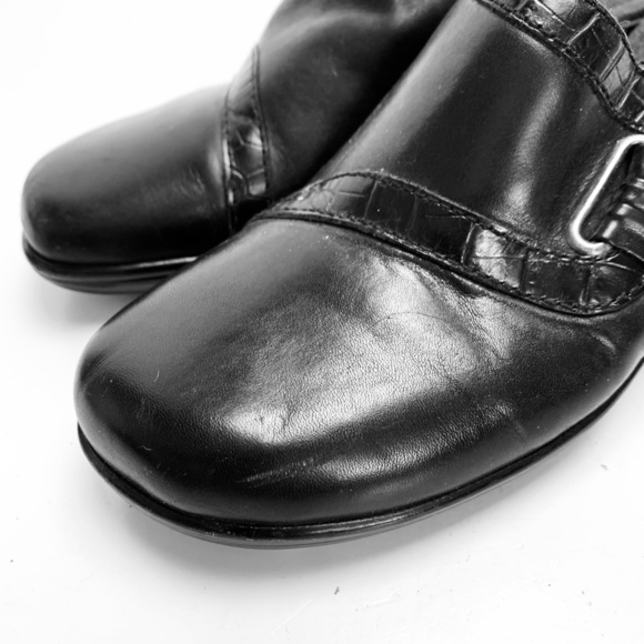 CLARKS BENDABLES Black Mules Clogs Comfort Shoes 7 - Picture 9 of 16